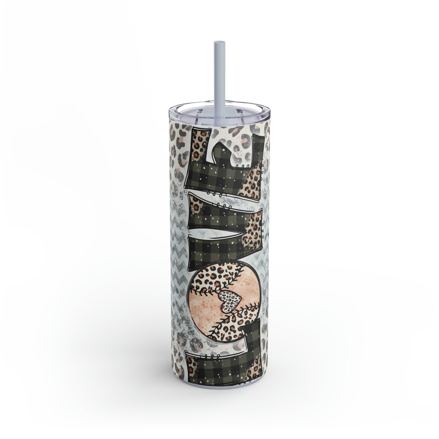 Leopard Chevron Baseball Tumbler, 20oz