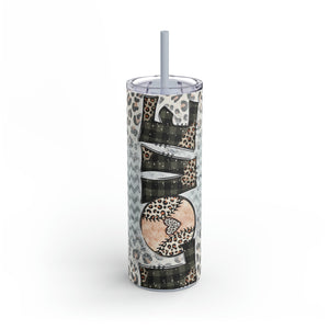 Leopard Chevron Baseball Tumbler, 20oz - Brickey Dynamic Graphix