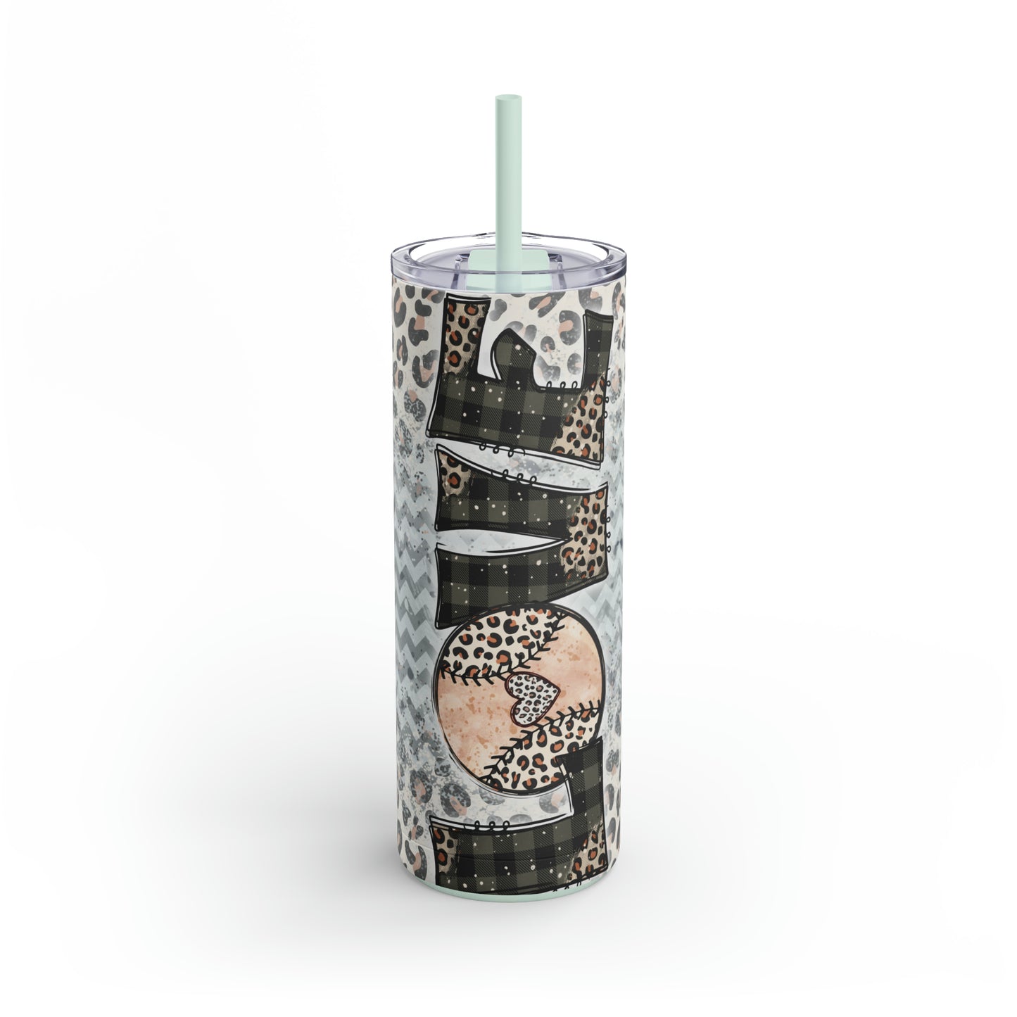 Leopard Chevron Baseball Tumbler, 20oz