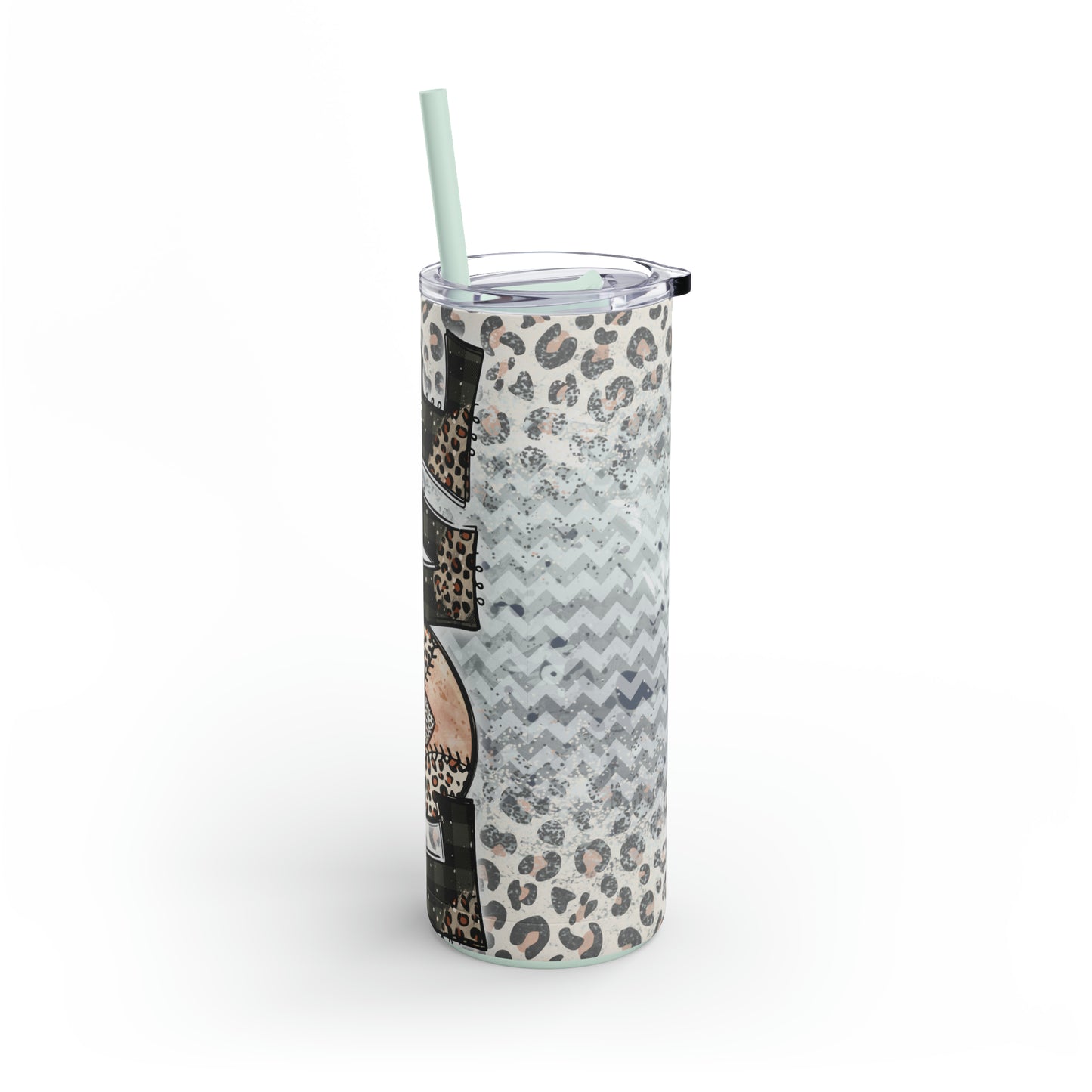 Leopard Chevron Baseball Tumbler, 20oz