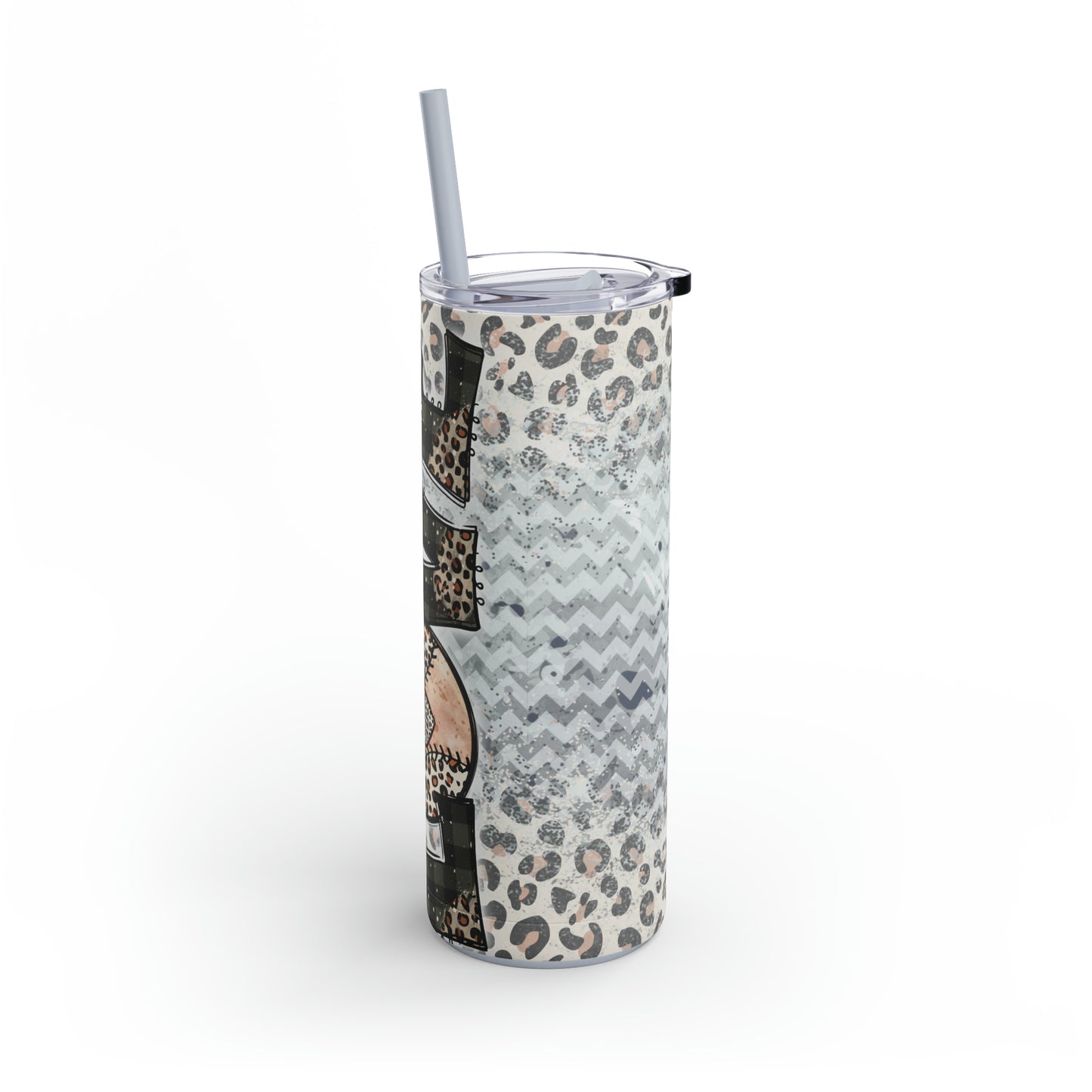 Leopard Chevron Baseball Tumbler, 20oz