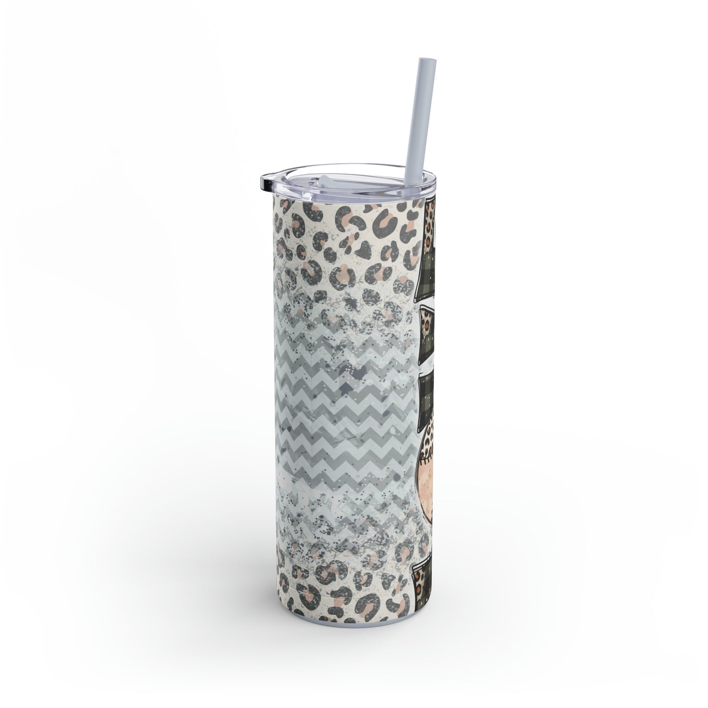 Leopard Chevron Baseball Tumbler, 20oz