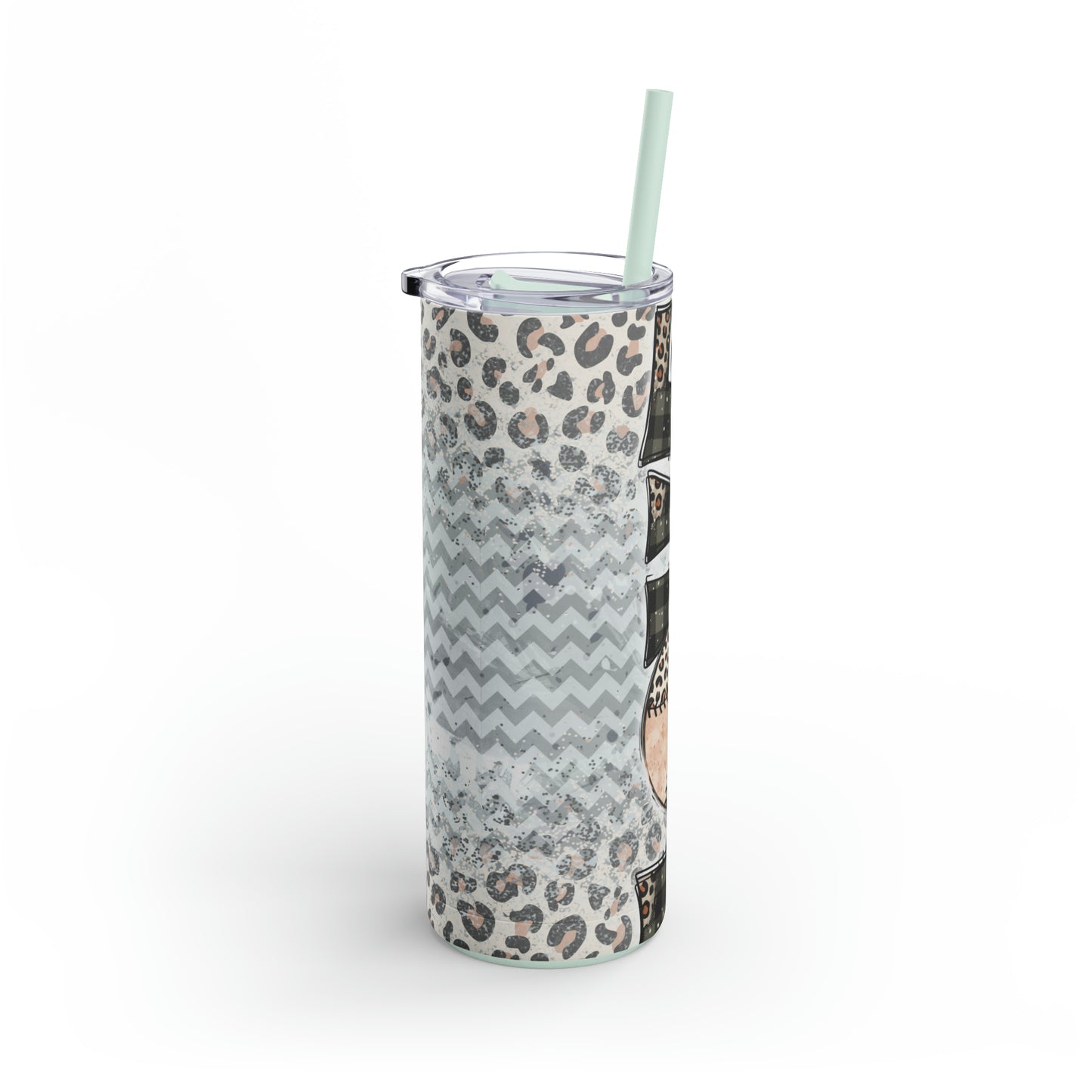 Leopard Chevron Baseball Tumbler, 20oz